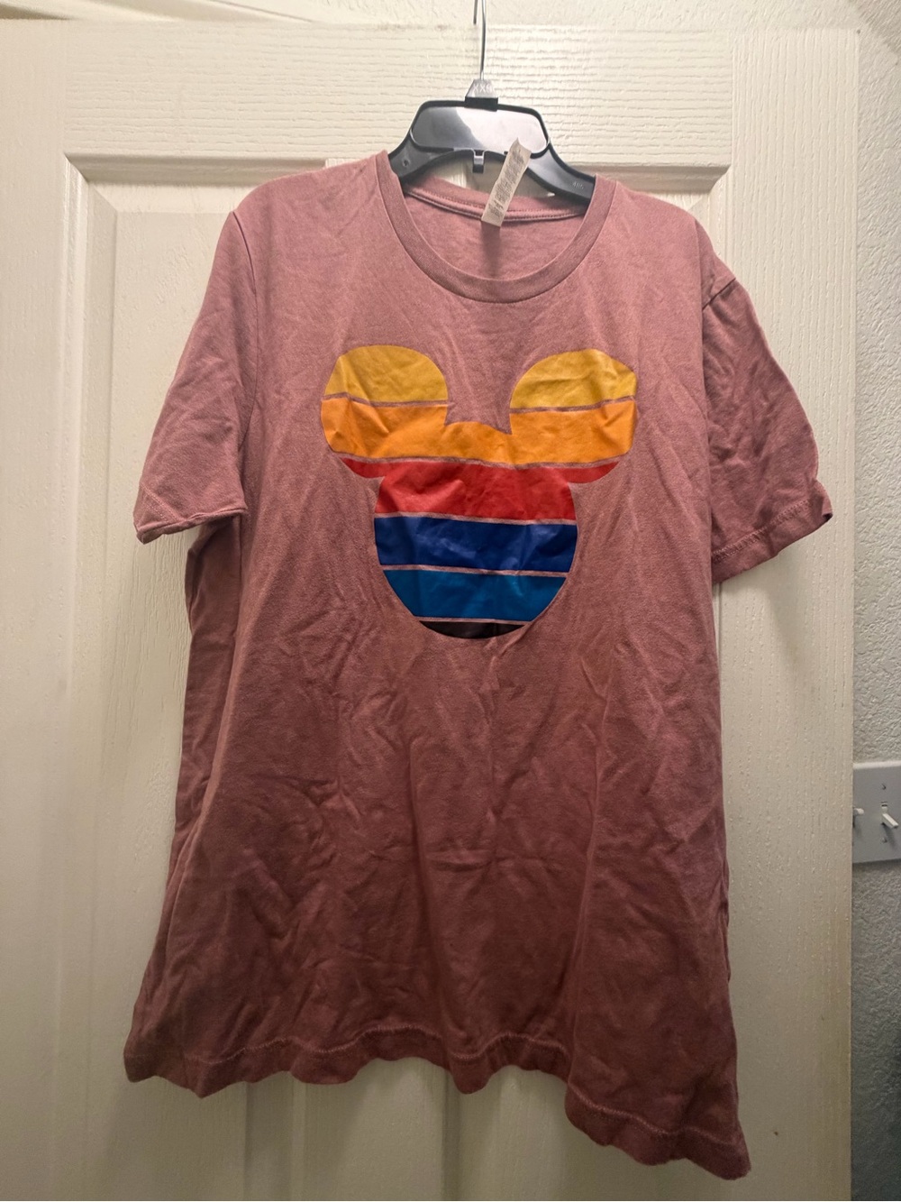 Adult Mickey Mouse Disney dusty rose shirt
